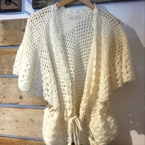 Vintahe Cream Open-Knit Women's Sweater